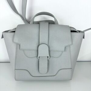 Senreve Mini Maestra Handbag Womens Light‎ Blue Pebbled Leather Convertible Bag